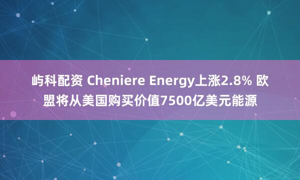 屿科配资 Cheniere Energy上涨2.8% 欧盟将从美国购买价值7500亿美元能源